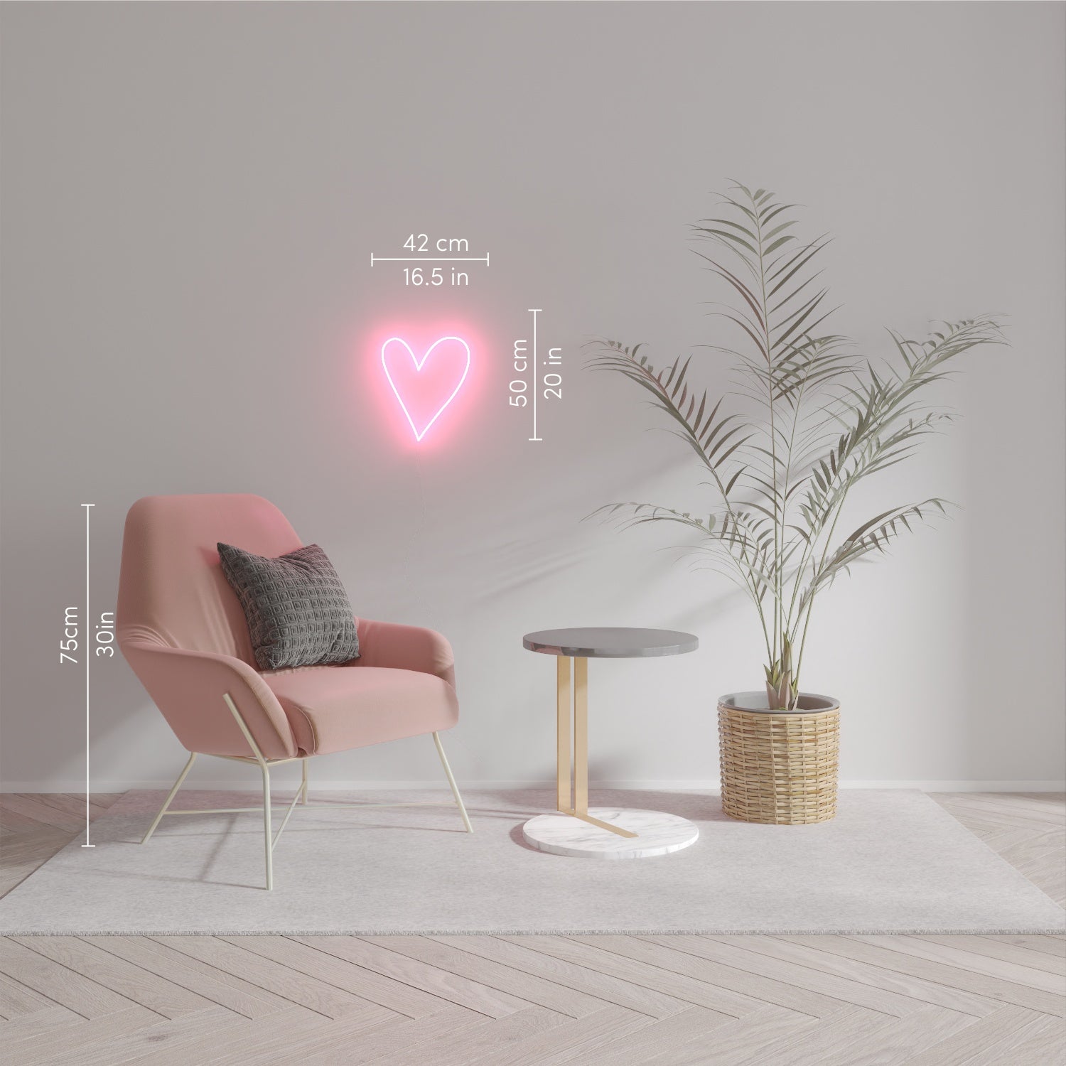 Big Big Heart (Très gros coeur), signe en néon LED